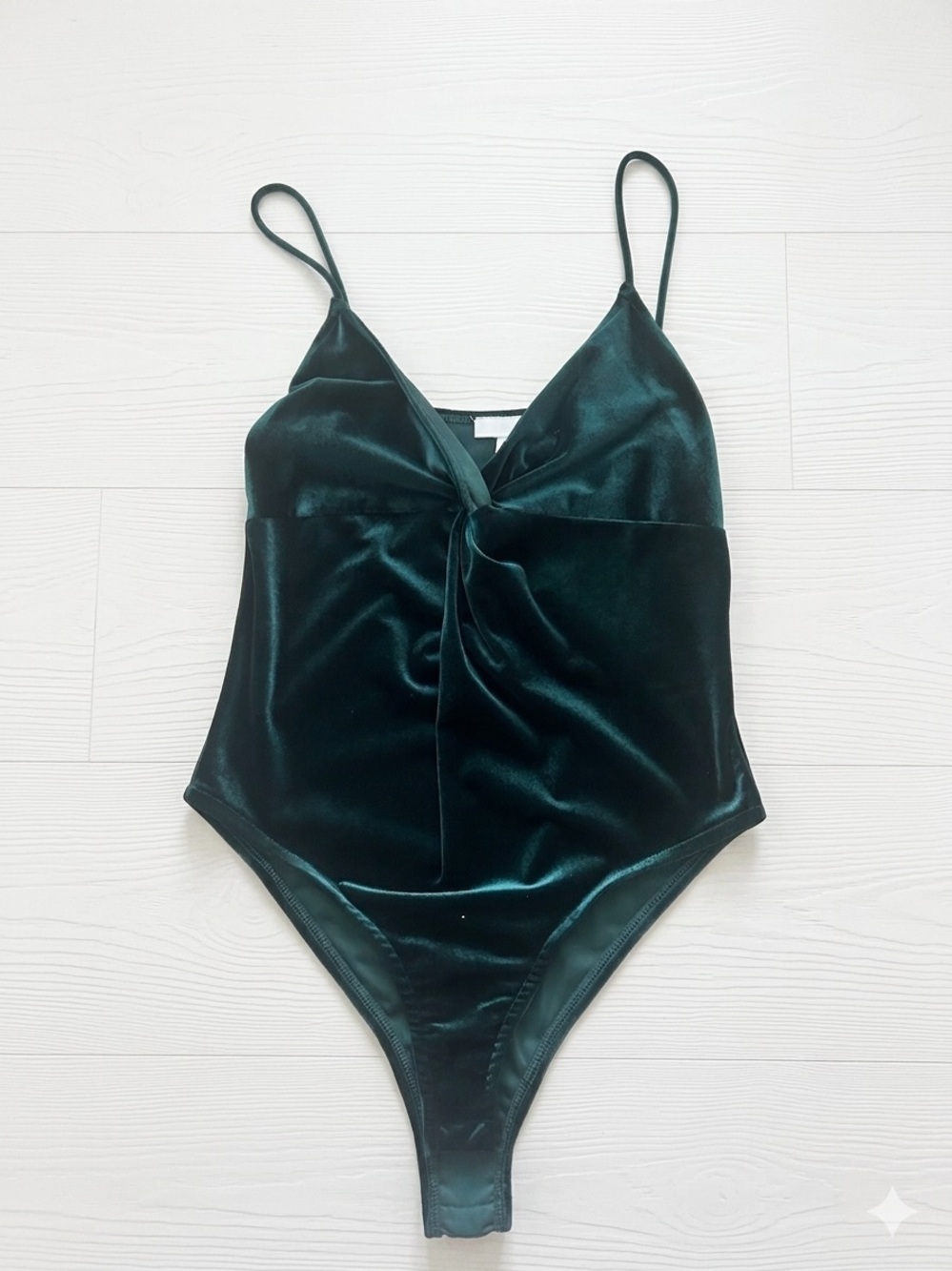Topshop Emerald Green Velvet Bodysuit